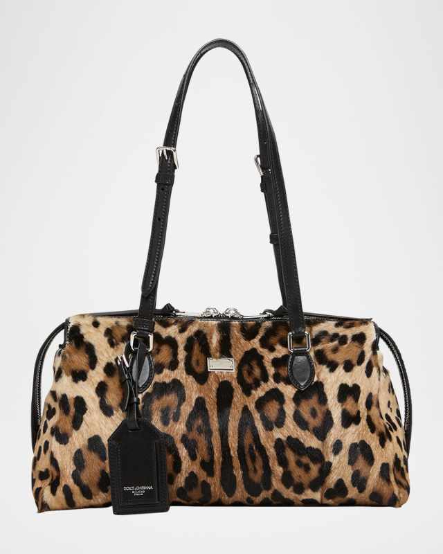 Vittoria Cheetah-Print Pony Hair Shoulder Bag